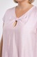 Пудрово розова туника с изрез