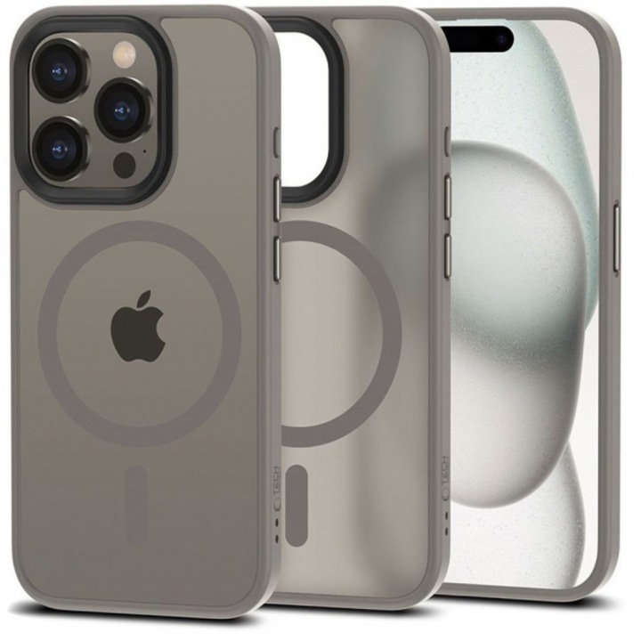 Калъф за телефон, Techsuit, силиконов, сив, за iPhone 15 Pro