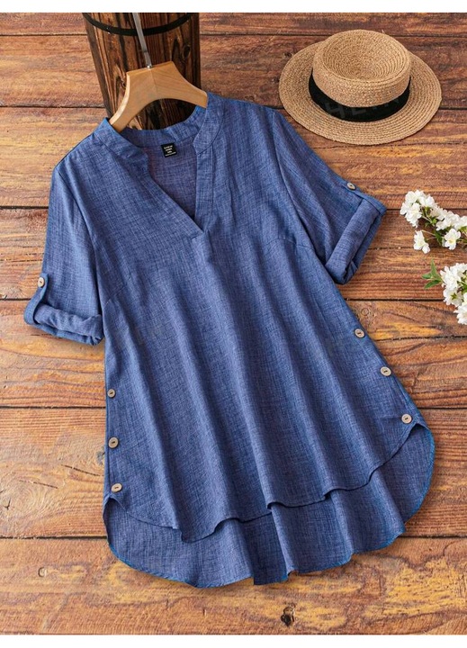 Női blúz, hosszú, farmerhatású, farmer, XL