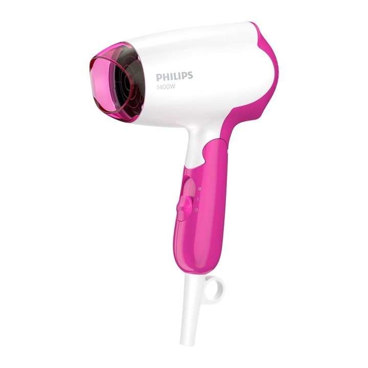 Uscator de Par Philips Essential Care, 1400 W, 2 viteze, 1 treapta temperatura, Roz