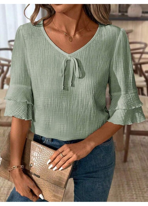 Bluza dama, verde, bumbac, M