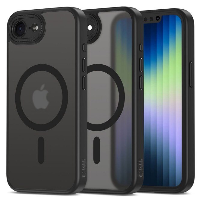 Husa Upzz Tech MagCam Compatibila Cu iPhone 17e, MagSafe, Protectie La Camere, AntiShock, Negru Matte
