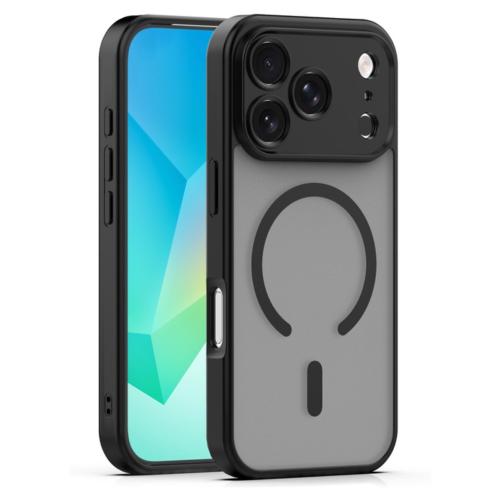 Husa pentru iPhone 17 PRO MAX MagSafe, negru, Mag Matt