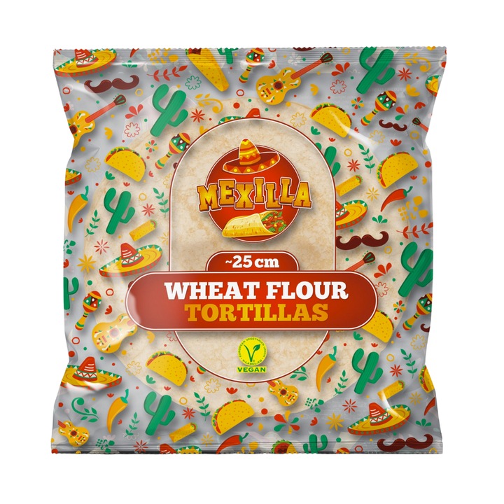 Tortilla mexicana din faina de grau 25cm, 18 x 60g – Mexilla