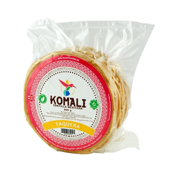 Tortilla mexicana taquera din porumb 12cm, 500g – Komali