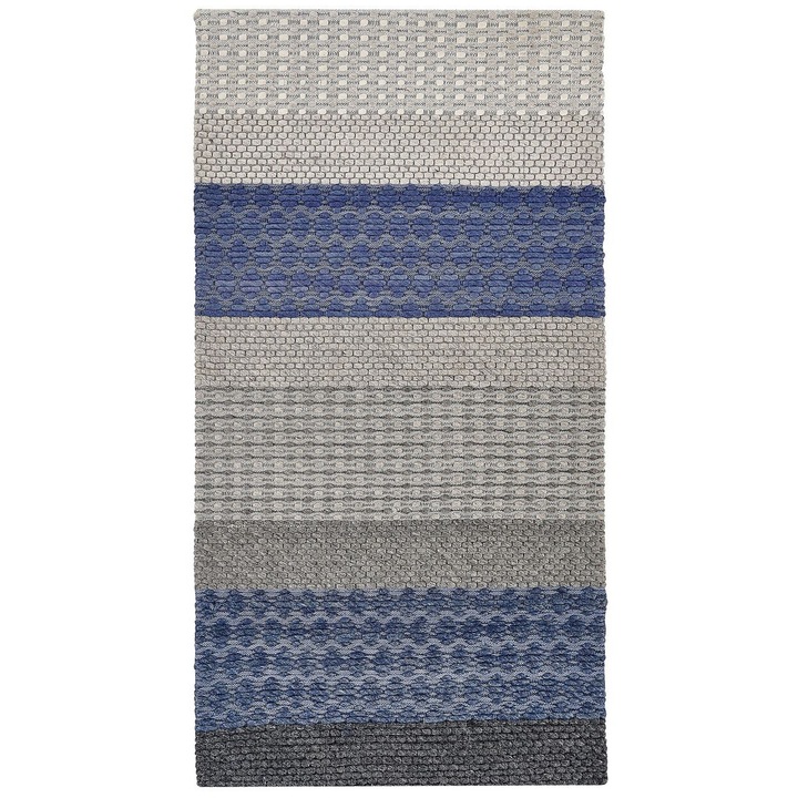 Covor din lana gri si albastru 80 x 150 cm Akkaya