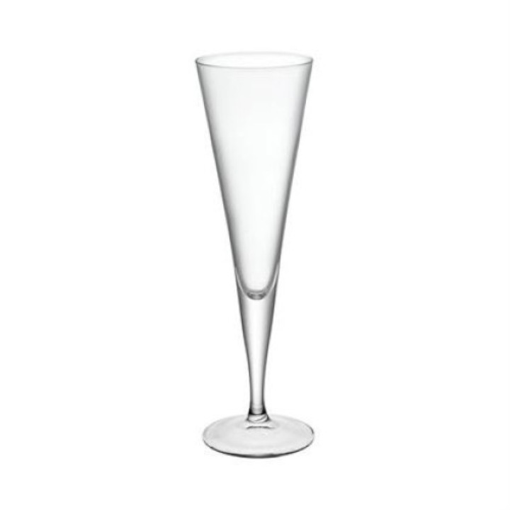 Pahar sampanie din sticlă, 150ml, design simplu, clasic