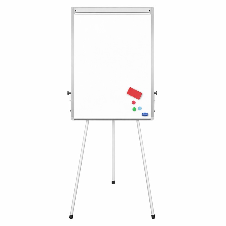 Flipchart 60x90 cm, 3 láb, mágneses felület, papírtartó
