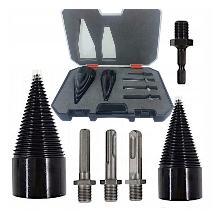 Set burghie pentru despicat lemn, Kraft, 32/42 mm, 5 piese, cu adaptoare M14