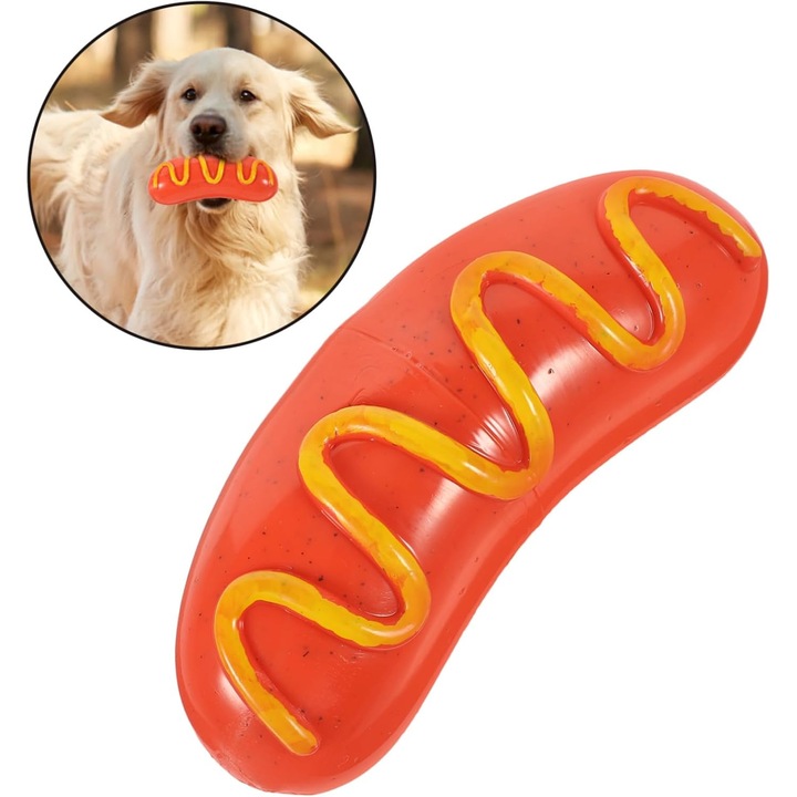 Jucarie tip Hot Dog pentru caini
