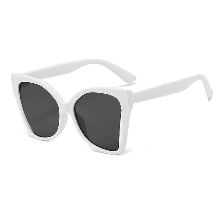 Ochelari de Soare Dama, Polarized Lenses, Flexibil si Durabil, Protectie UV, dwqfesign Butterfly, din PC, Marime universala, Alb