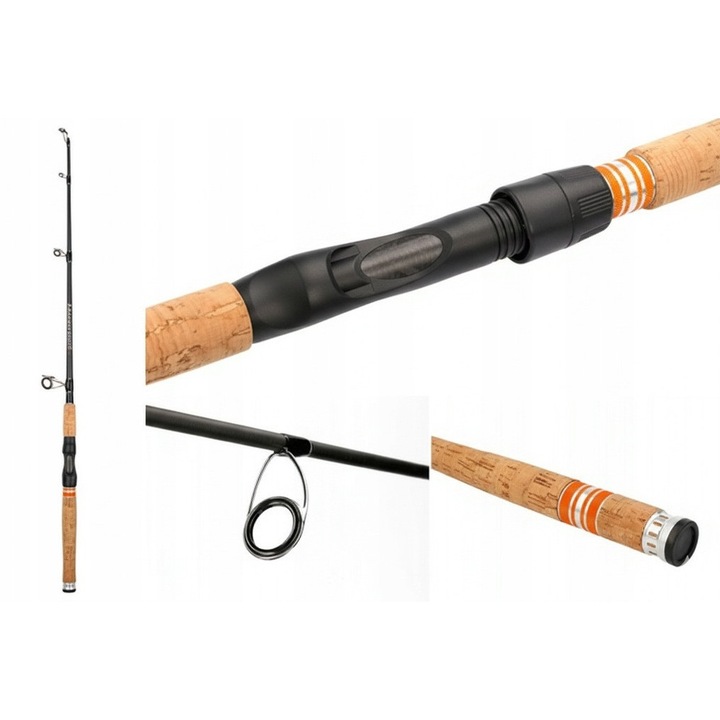 Lanseta pescuit Rumpol AMBERJACK 2.4M 0-10G, carbon, 2 sectiuni, cu husa de transport