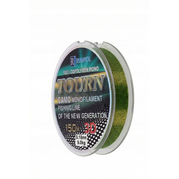 Fir de pescuit Rumpol TOURN 3D CAMO 150m 0.18mm 9kg, camuflaj