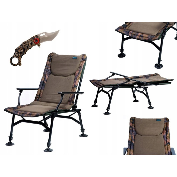 Fotoliu de pescuit Rumpol, ergonomic, compact