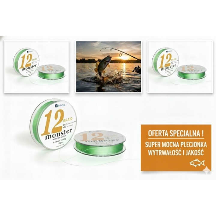 Plecione MONSTER X12 Rumpol, 0.18mm, 300m, tehnologie EVO SILICONE, 12 sarme, rezistenta 18.6kg