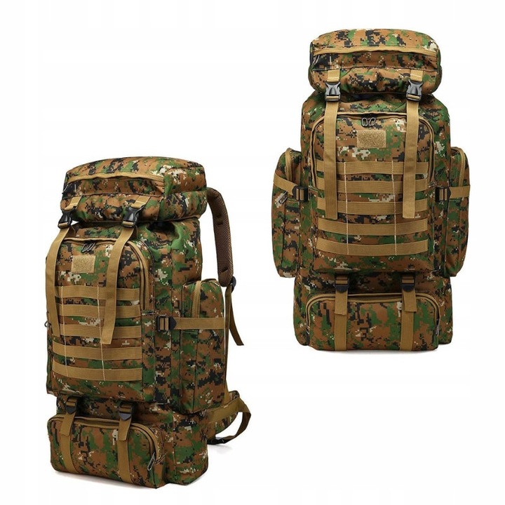 Rucsac tactic Rumpol Military 60L, impermeabil, camuflaj, curele reglabile