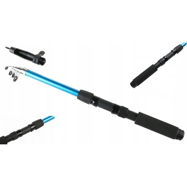 Canoe telescopic Rumpol 180 cm, 5 sectiuni, transport 42 cm, maner din spuma, multicolor