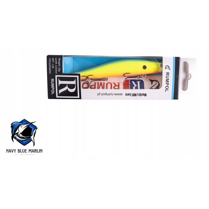 Naluca Rumpol 90mm, 10.5g, 1-2m, sistem Long Cast, design realist