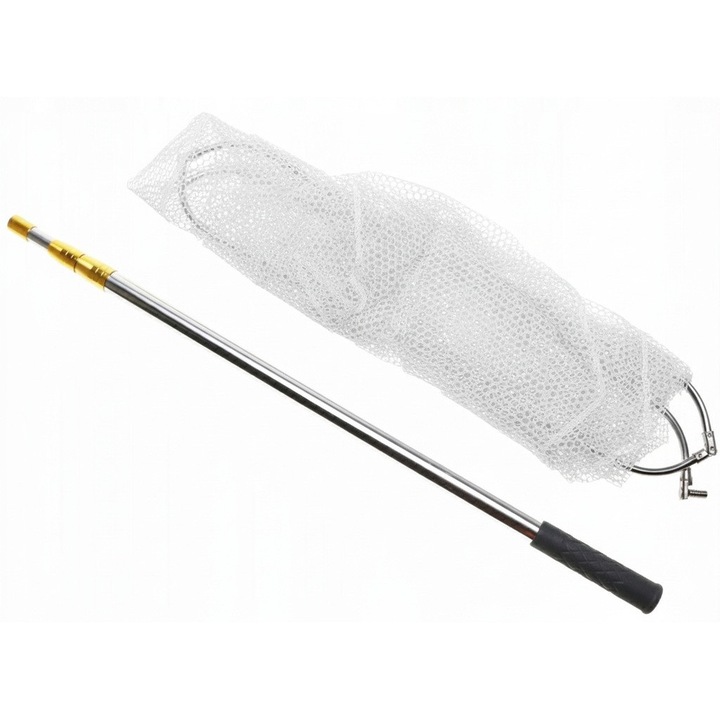 Minciog Rumpol telescopic 220cm, retea rezistenta, 55x60cm, alb/gri