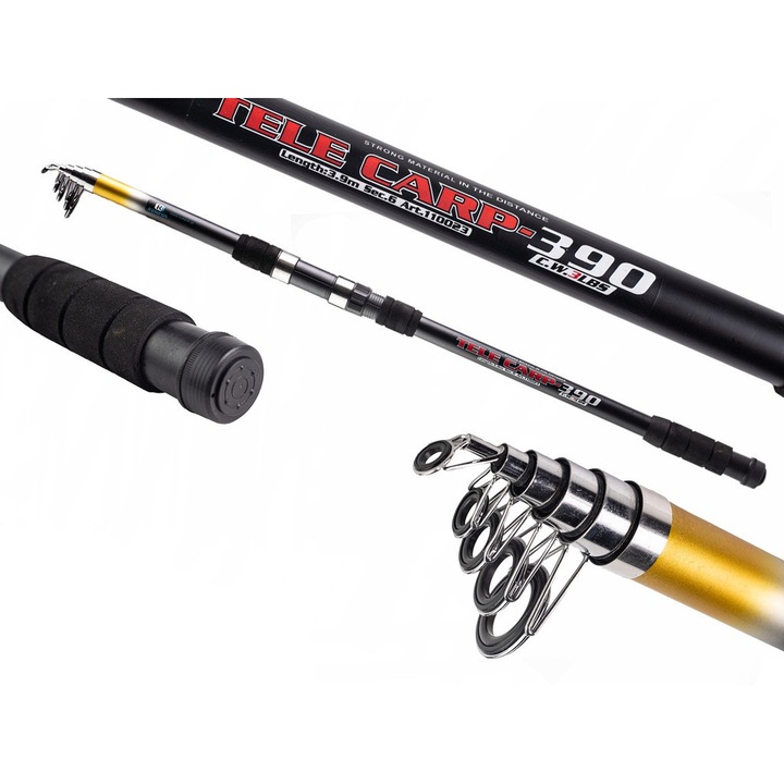 Lanseta pescuit TELECARP 4.7M, carbon, 3 LBS, transport 95cm, pentru crap si peste mare
