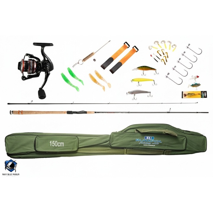 Set lansete pescuit Rumpol Zander & Pearch 2.4m, 5-25g, carbon, multime accesorii