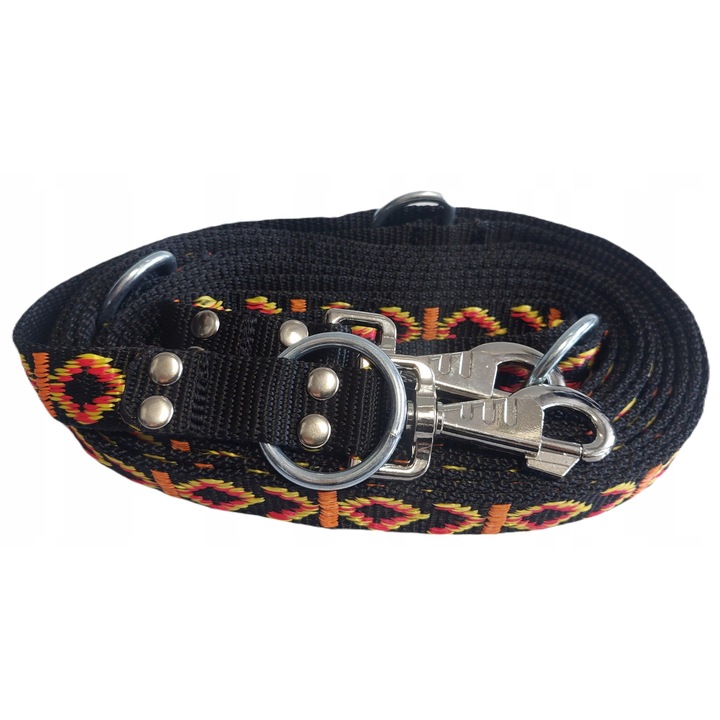 Lesa pentru caini Sunka, 3m, 2,5cm latime, 3 trepte de reglare, culoare: multicolor