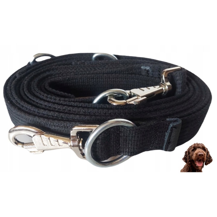 Lesa pentru caini, Sunka, 3m/2,1m/1,7m, culoare negru, pentru caini mari