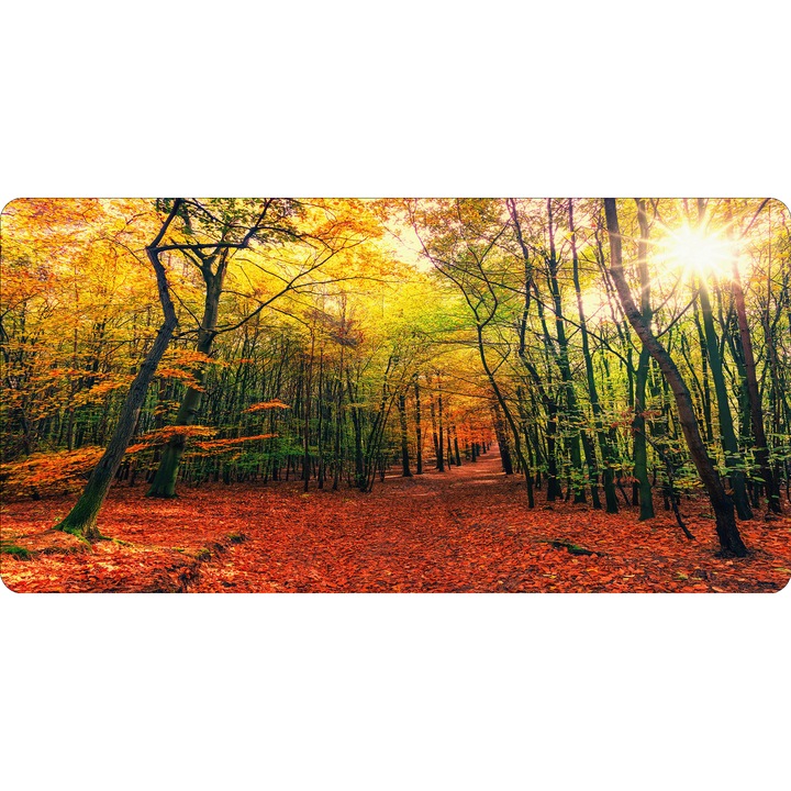 Mousepad Nature Deskmat Forest autumn sunny day 700x350x2mm margini drepte necusute Oktane