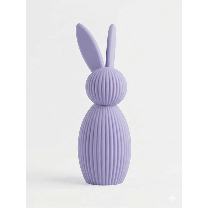 Figurina decorativa iepuras, print 3D, mov, design modern texturat, decor Paste, stil minimalist, ornament casa living