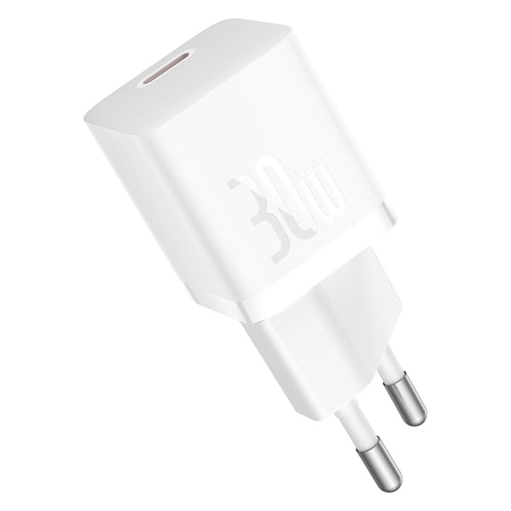 Baseus CCGN070502 hálózati töltő, USB-C port, 3E+1 W, fehér szín