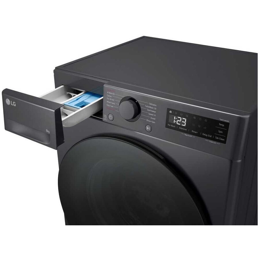 Masina de spalat rufe, LG, F2WR508S2M, 8kg, 1200rpm, negru, 60x48cm