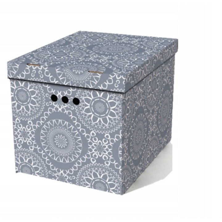 Cutie depozitare decorativa XL, DekorHome, 44,8x33,2x32,8cm, carton, model Maroc