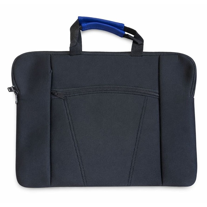 Geanta Laptop Eleganta cu Protectie, Compartiment Accesorii, 15.6”, Negru