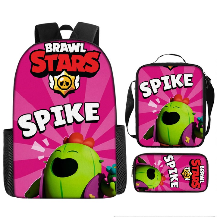 Set ghiozdan Brawl Stars, 3 piese, 45x30x12cm, multicolor