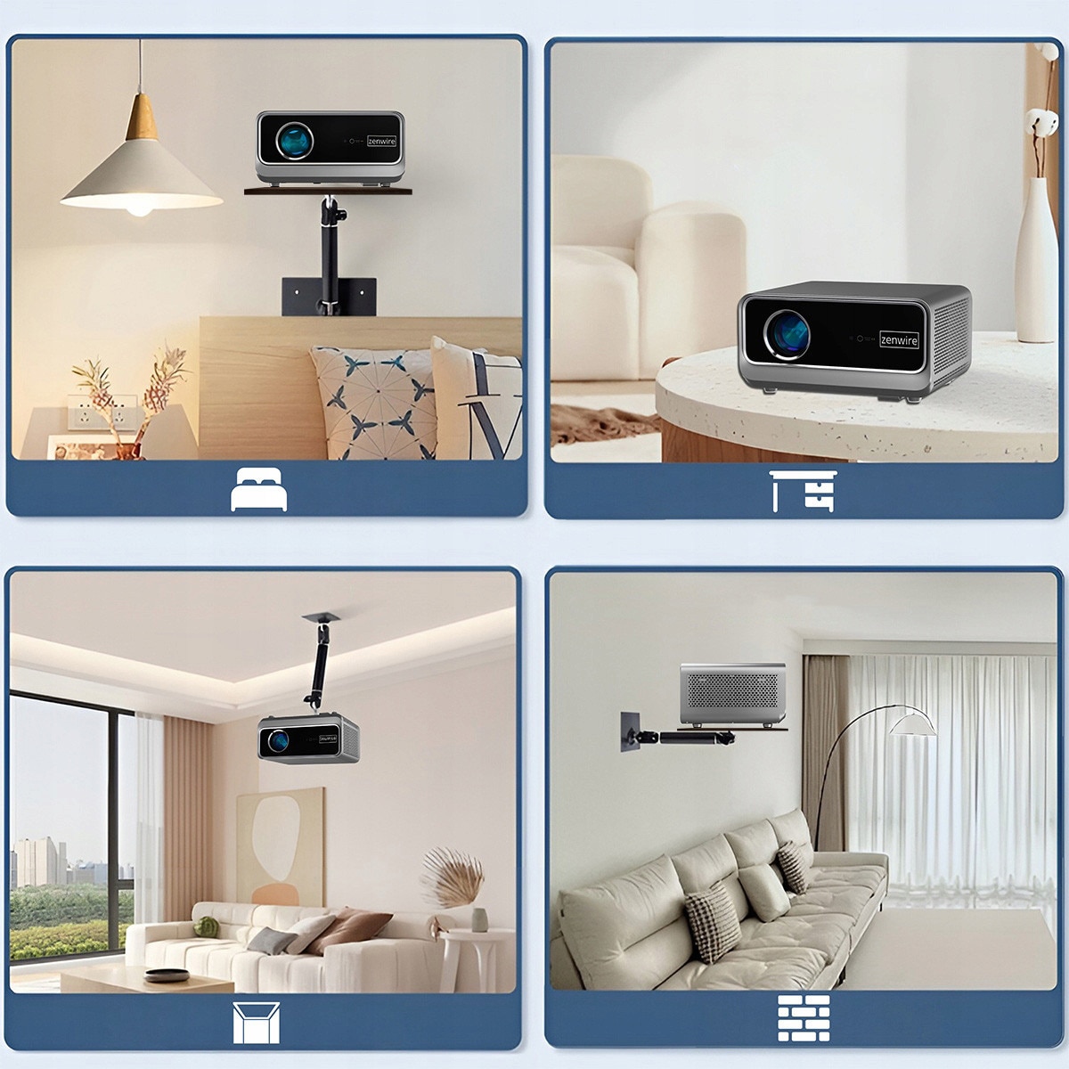 Proiector Zenwire PrimeView G60, Full HD 1920x1080, 1300 ANSI, WiFi 6 ...