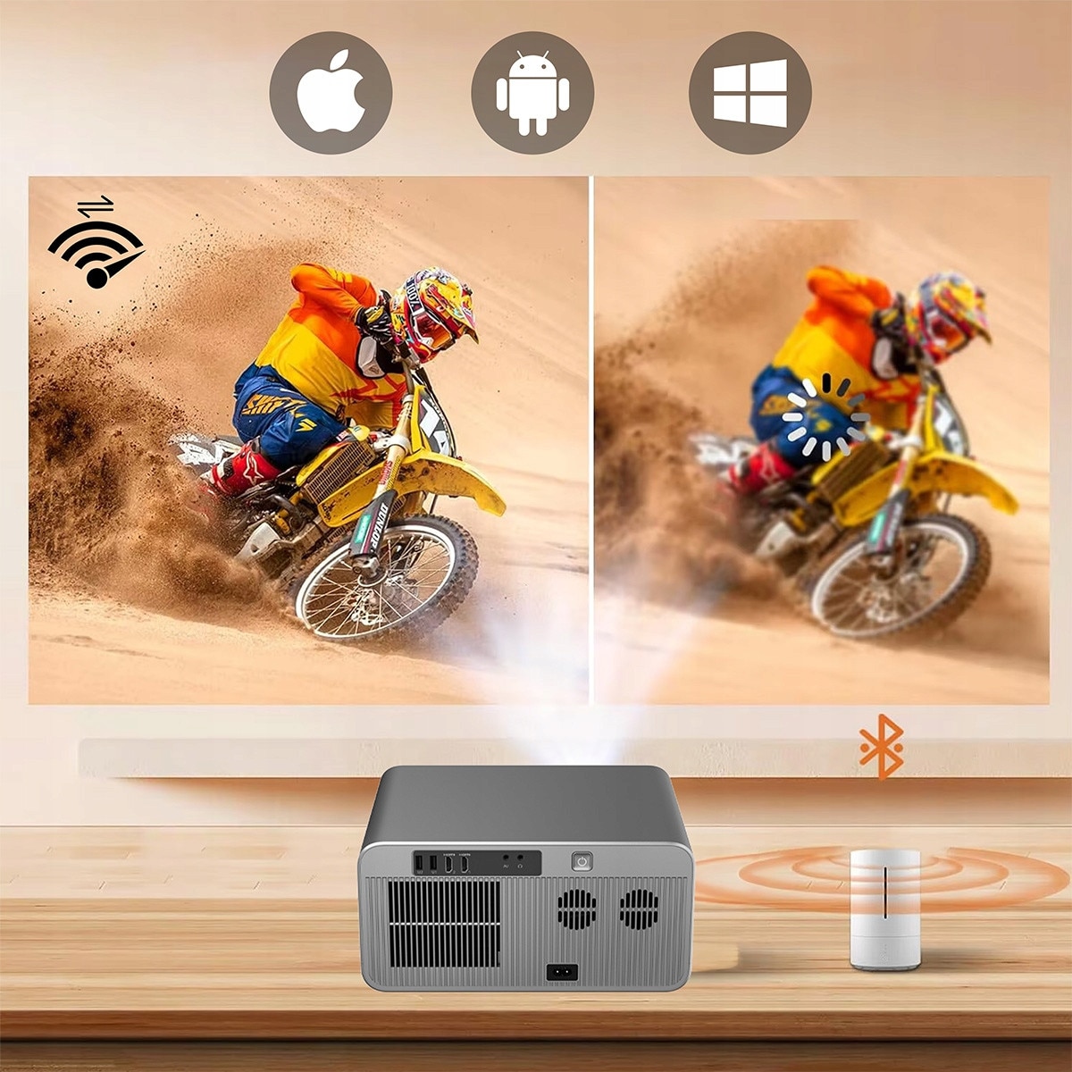 Proiector Zenwire PrimeView G60, Full HD 1920x1080, 1300 ANSI, WiFi 6 ...