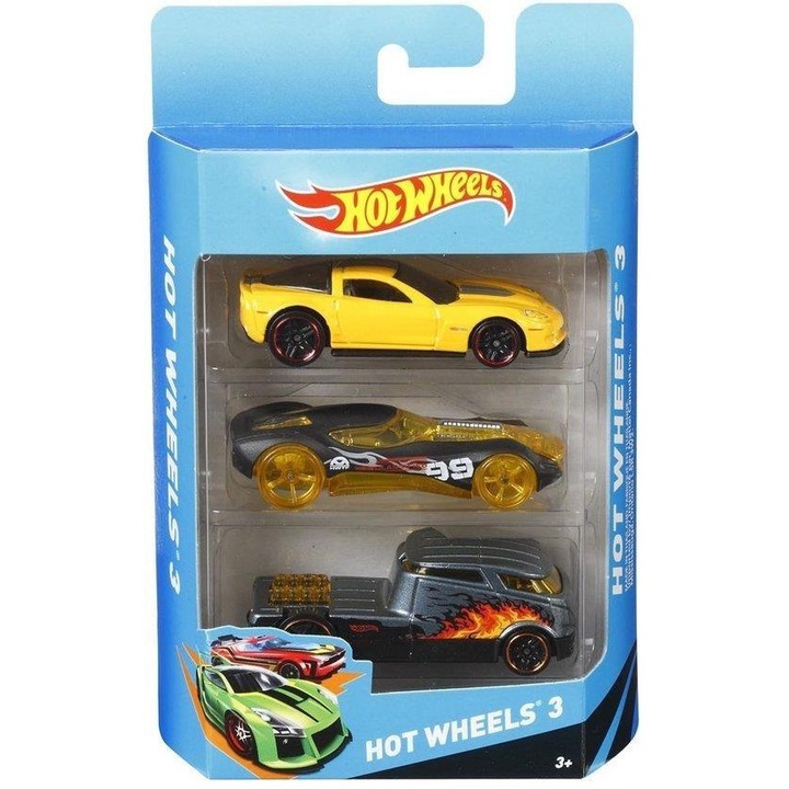 Masinute Hot Wheels set 3-pak, metalice, mix