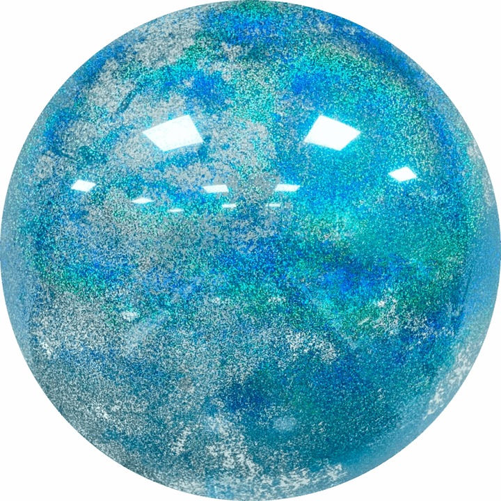 Átlátszó PVC buborék lufi, kék csillámmal, 51cm