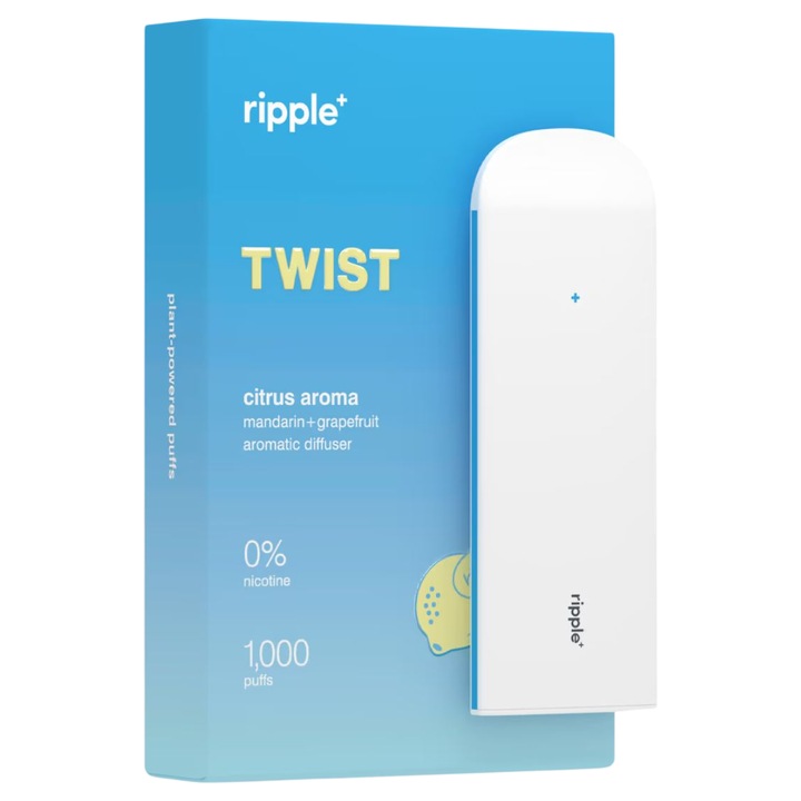 Tigara electronica, Ripple+, TWIST, Citrice, fara nicotina, 1000 pufuri