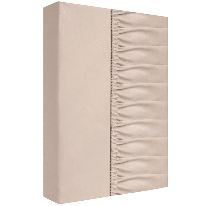 Сатениран чаршаф с ластик, Zaratex, 220x200cm, 100% памук, бежов