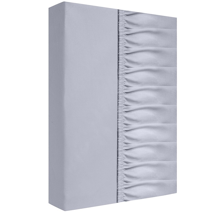 Сатениран чаршаф, Zaratex, 140x200см, 100% памук, ластичен, сребрист