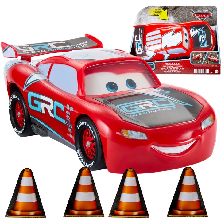 Masinuta McQueen, Mattel, 23 cm, Mattel, rosu