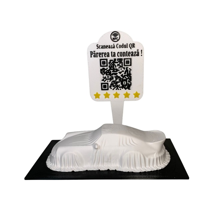 Statueta Smart QR, design ludic, polimer rezistent, dimensiuni optimizate, mat/lucios
