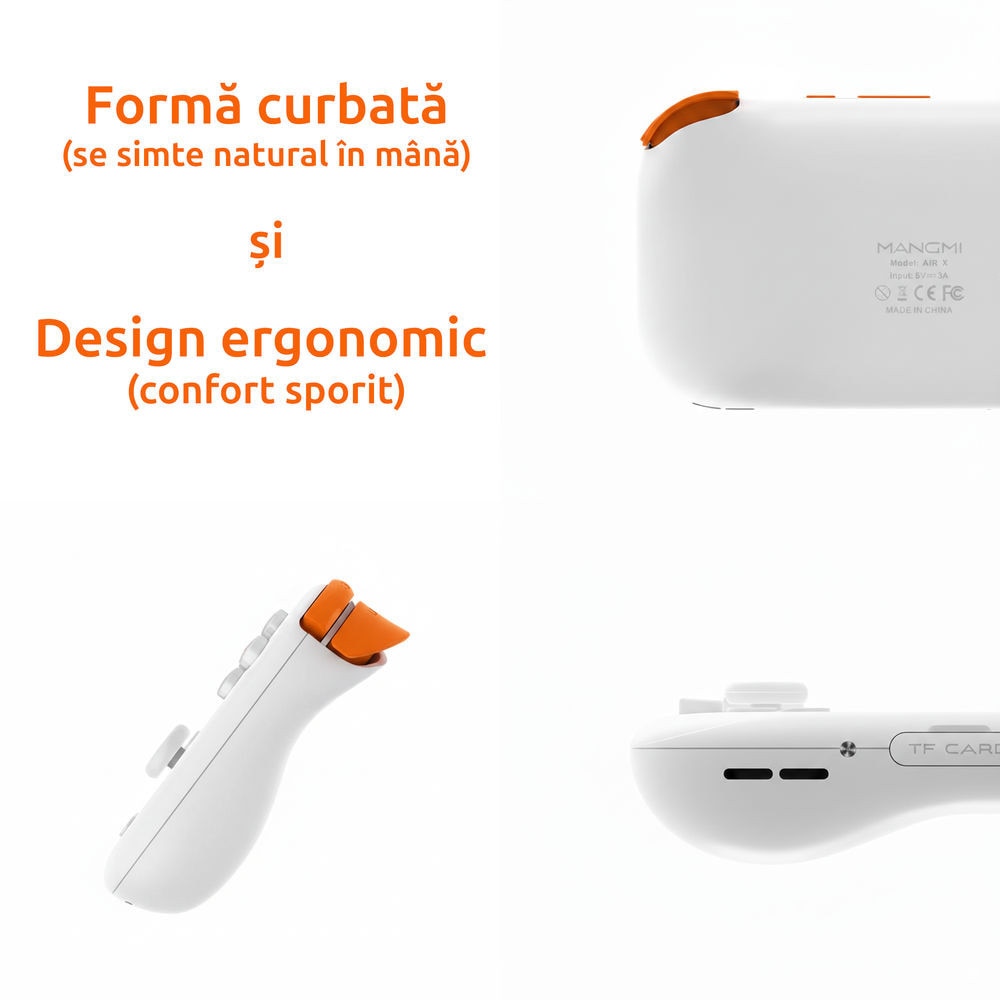 Consola portabila Mangmi Air X, Qualcomm Snapdragon 662 2GHz, 4GB LPDDR4X, IPS LCD 5.5" 1920x1080, 5000 mAh, WiFi 5, Bluetooth 5.0, alb