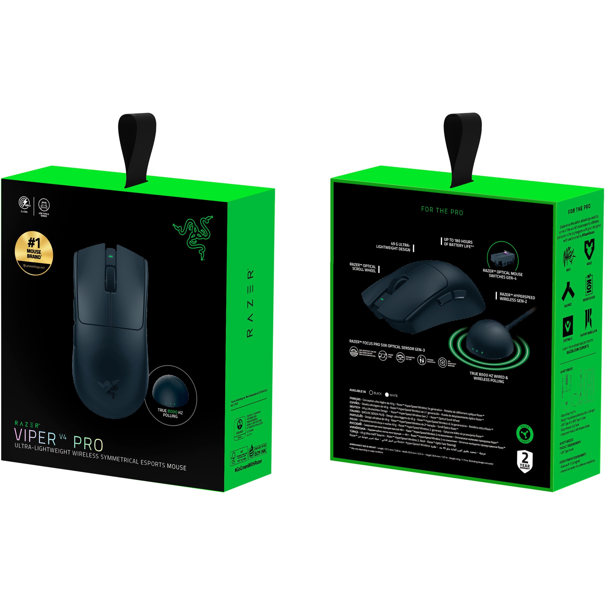 Mouse gaming wireless Razer Viper V4 Pro, Focus Pro 50K Optical
