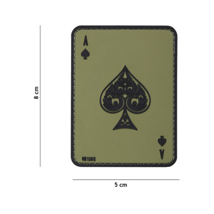 Háromdimenziós tapasz, 101 INC, Ász pik modell, Gumi, Zöld