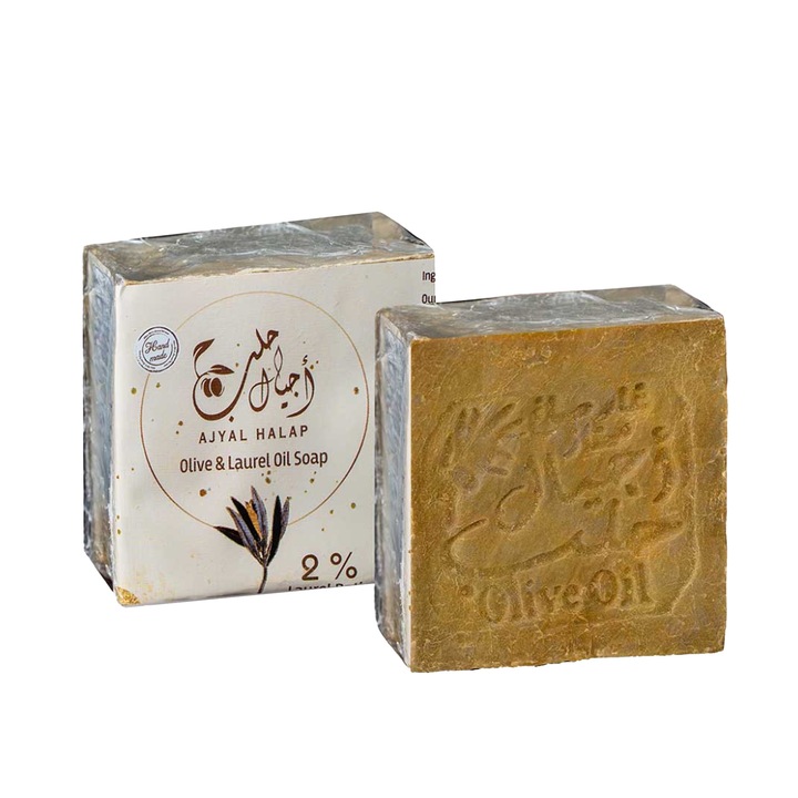 Sapun Aleppo cu Ulei de Masline si 2% Ulei de Laur, Queen Pafion, 190g