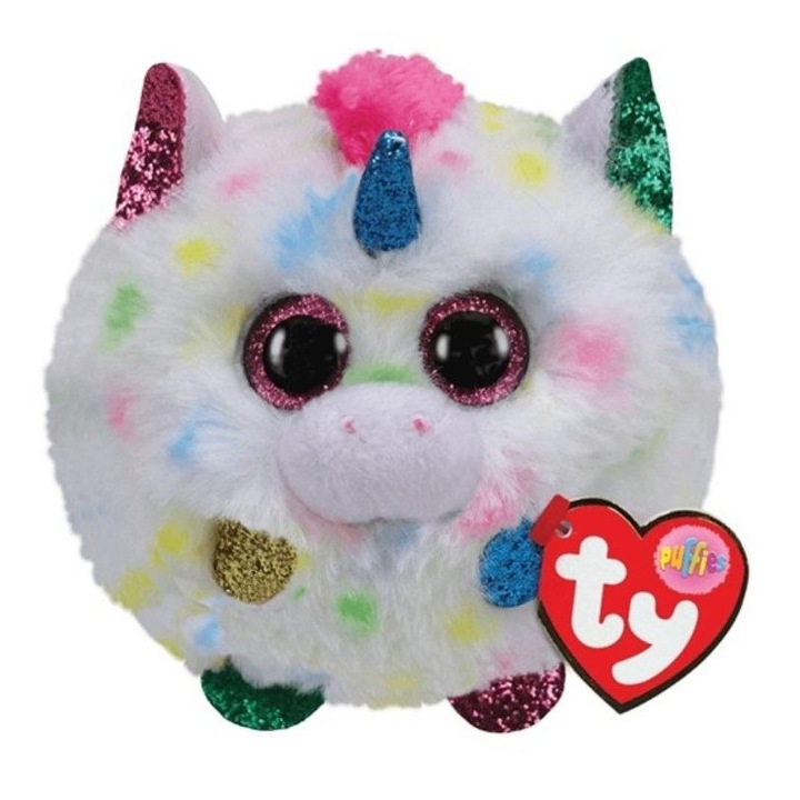 Плюшена играчка Ty Puffies - Еднорог, мека, 30x20см