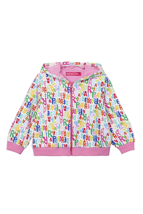 Agatha Ruiz de la Prada, Hanorac cu imprimeu si fermoar, Alb/Roz/Albastru