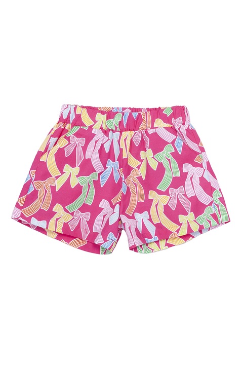 Agatha Ruiz de la Prada, Pantaloni scurti din bumbac cu model cu funde, Galben/Portocaliu/Roz aprins